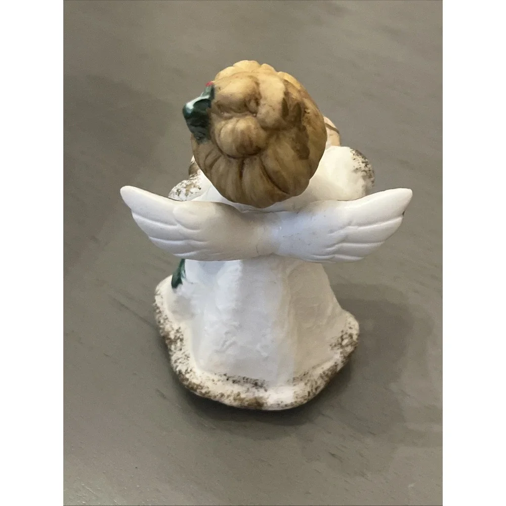 Homco Vintage Christmas‎ Angel Accordion Bisque Figurine